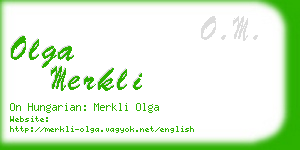 olga merkli business card